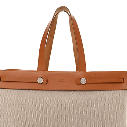 Hermes Toile Vache Hunter Herbag Cabas MM Natural 9 of 17