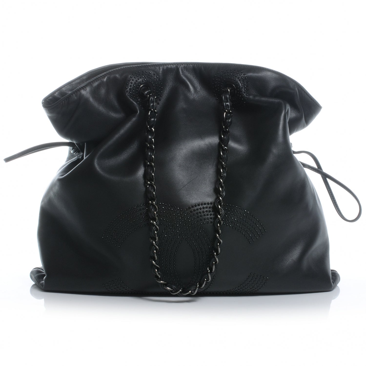 Chanel Lambskin CC Studded Shopper Tote Black 1 of 7