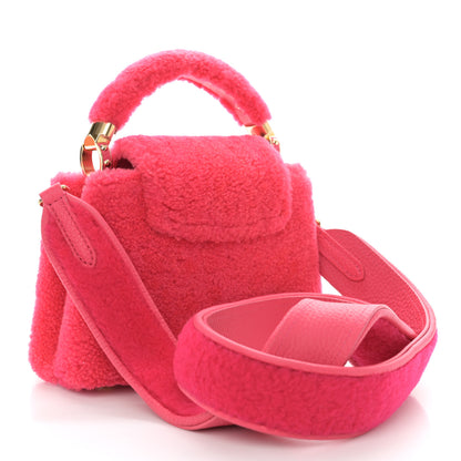 Louis Vuitton Shearling Calfskin Capucines Mini Pink 3 of 10