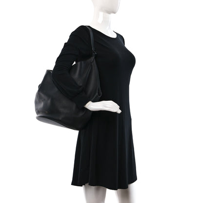 Khaite Pebbled Sport Calfskin Medium Lotus Tote Black 2 of 8