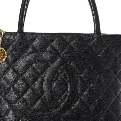 Chanel Caviar Quilted Medallion Tote Black 7 of 9