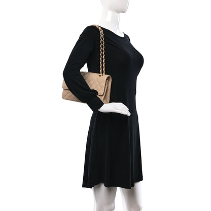 Chanel Caviar Quilted Medium Double Flap Beige 2 of 12