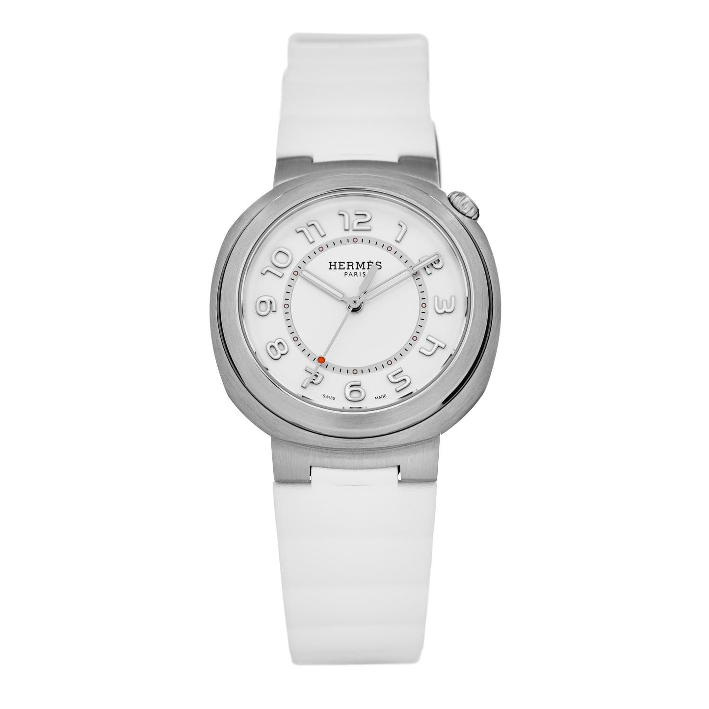 Stainless Steel Rubber 36mm Cut Automatic Watch Blanc