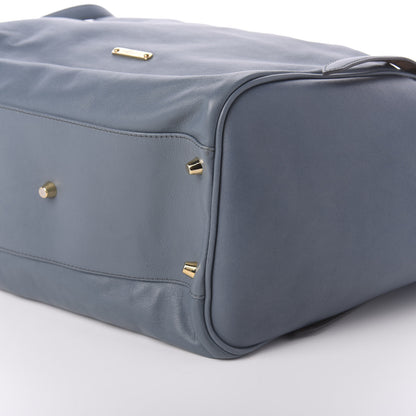 Burberry Calfskin Haymarket Check Small Canterbury Tote Slate Blue 7 of 11