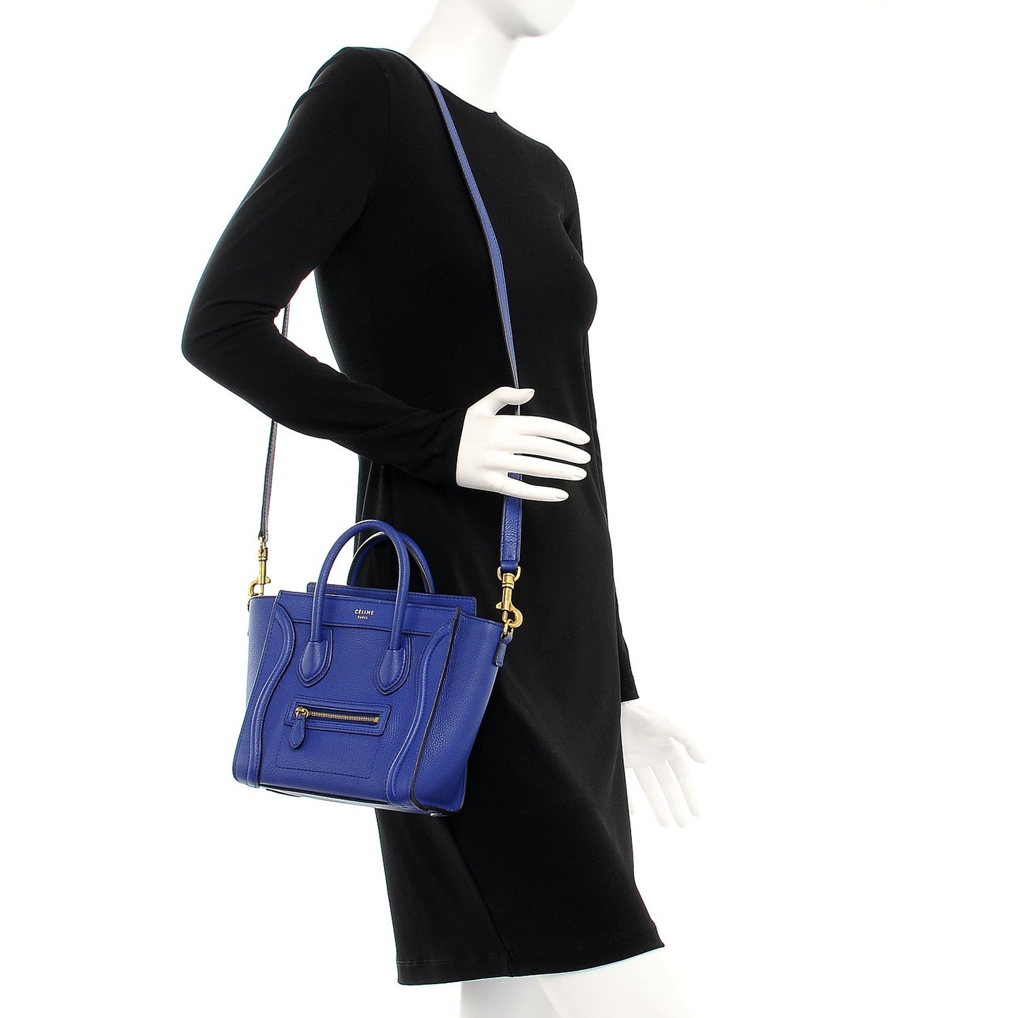 Drummed Calfskin Nano Luggage Indigo