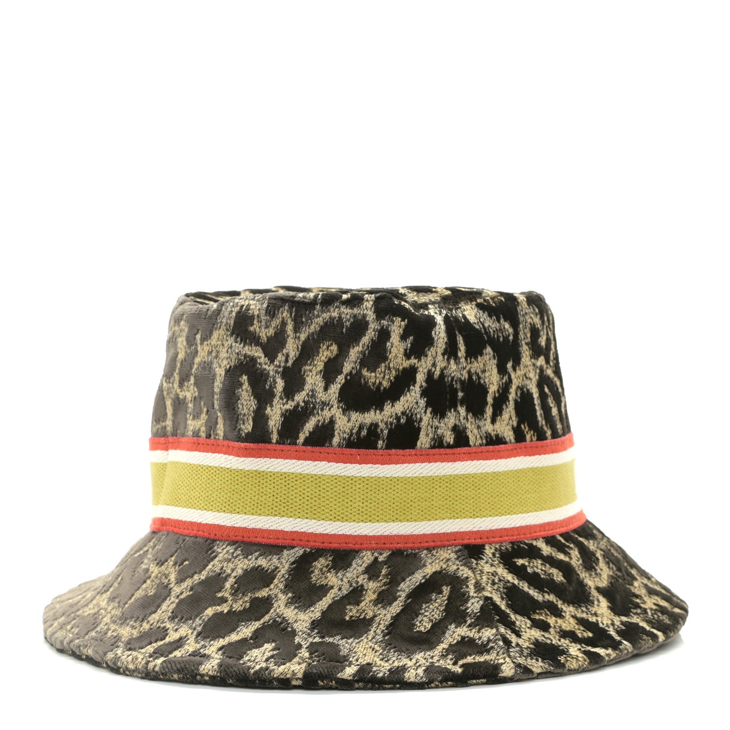 Christian Dior Velvet Embroidered Leopard Print Small Brim Bucket Hat 57 Beige Multicolor 4 of 6