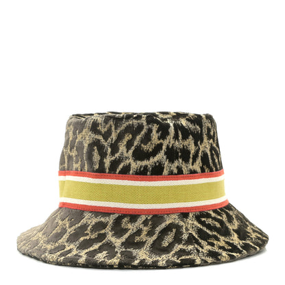 Christian Dior Velvet Embroidered Leopard Print Small Brim Bucket Hat 57 Beige Multicolor 4 of 6
