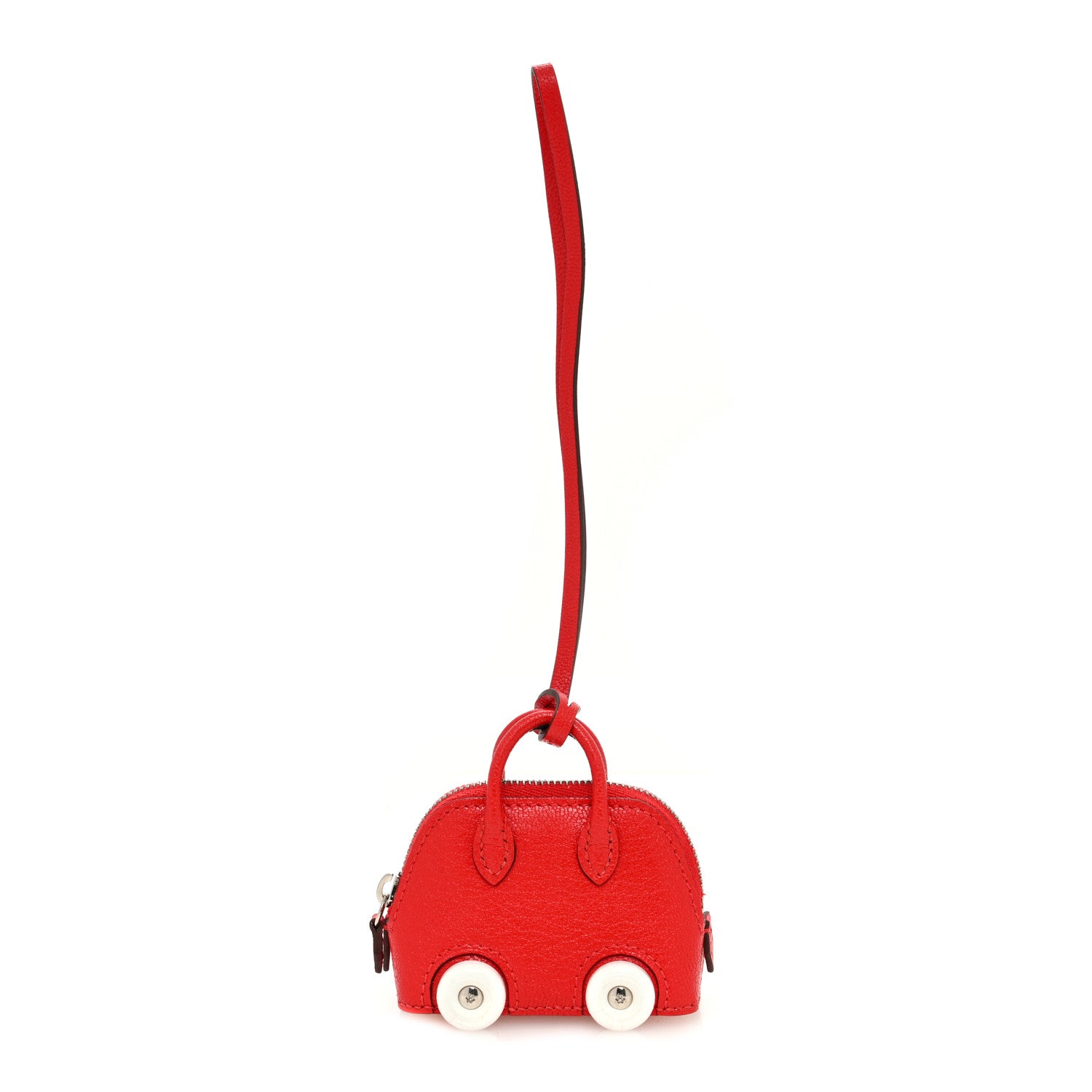 Hermes Chevre Mysore Bolide On Wheels Bag Charm Rouge de Coeur 1 of 5