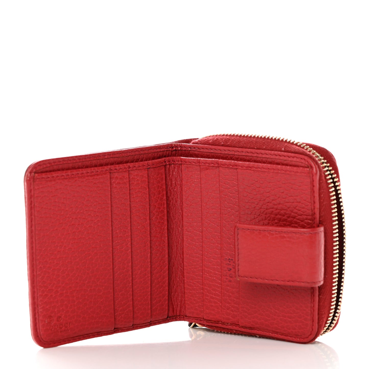Monogram Dollar Calfskin Zip Around French Flap Wallet Beige Ebony Rosso