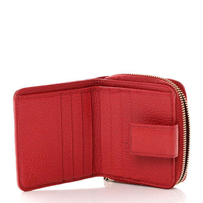Gucci Monogram Dollar Calfskin Zip Around French Flap Wallet Beige Ebony Rosso 4 of 9