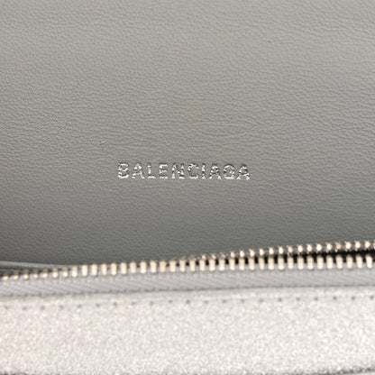 Balenciaga Sparkling Fabric XS Hourglass Wallet On Chain Silver 6 of 9