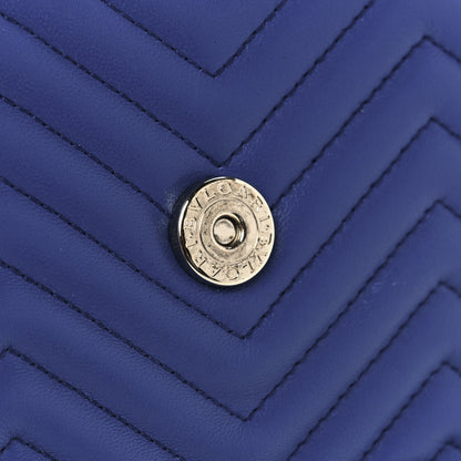 Bulgari Calfskin Quilted Serpenti Forever Belt Bag Blue 7 of 15