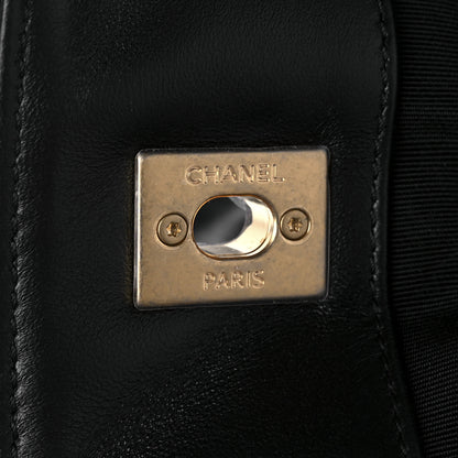 Chanel Aged Calfskin Chevron Quilted Shopping Tote Black 6 of 9