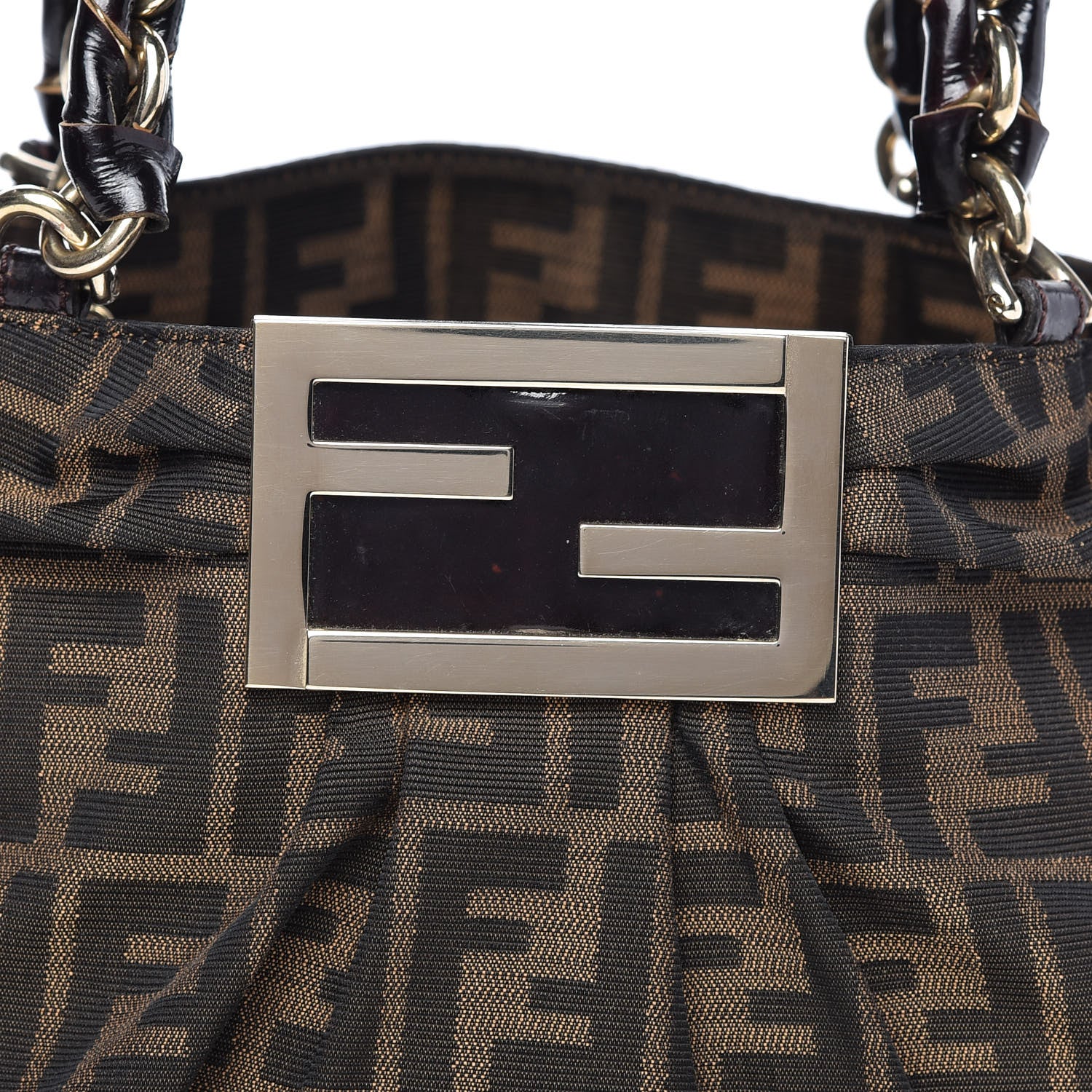 Fendi Zucca Small Mia Tote Tobacco 10 of 10