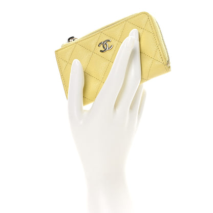 Chanel Caviar Quilted Zipped Key Holder Case Yellow 2 of 7