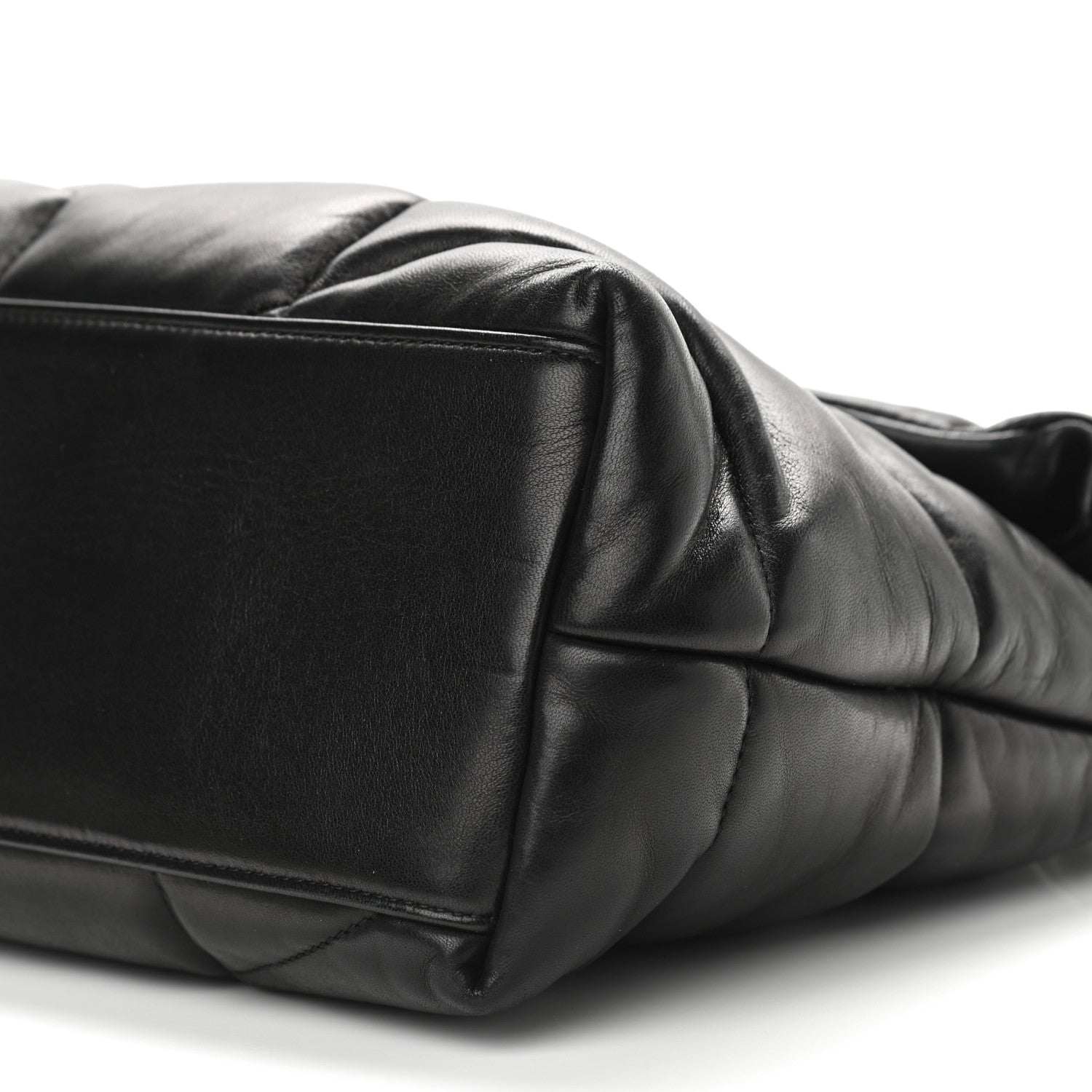 Saint Laurent Lambskin Quilted Medium Loulou Puffer Monogram Chain Satchel Black 9 of 9