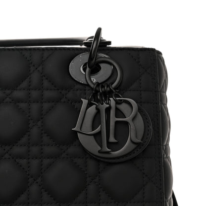 Christian Dior Ultra Matte Calfskin Cannage Medium Lady Dior Black 7 of 10