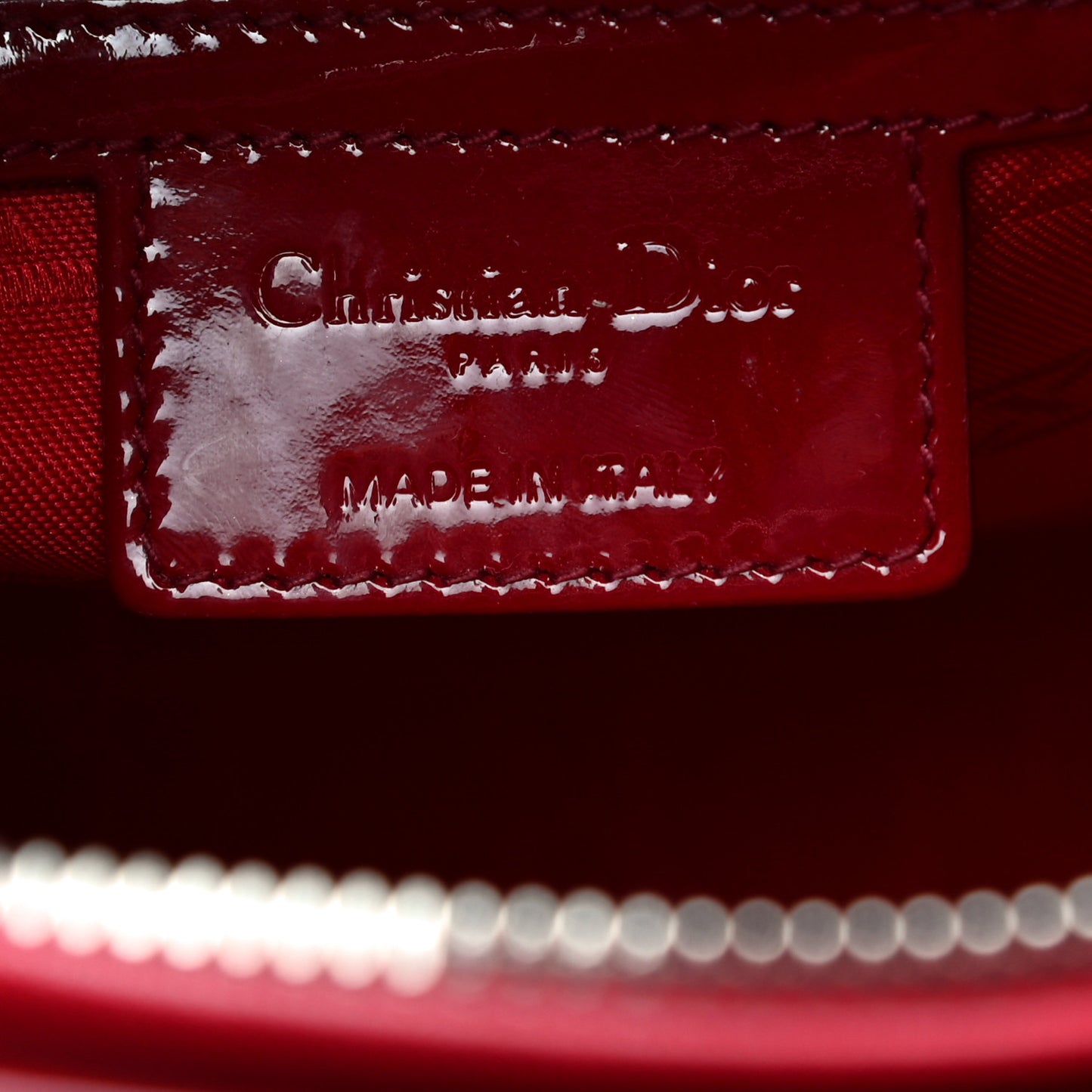 Patent Cannage Large Lady Dior Red