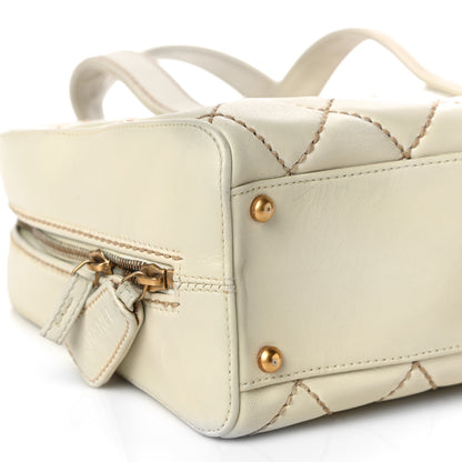 Chanel Calfskin Wild Stitch Top Handle Bag White 10 of 24