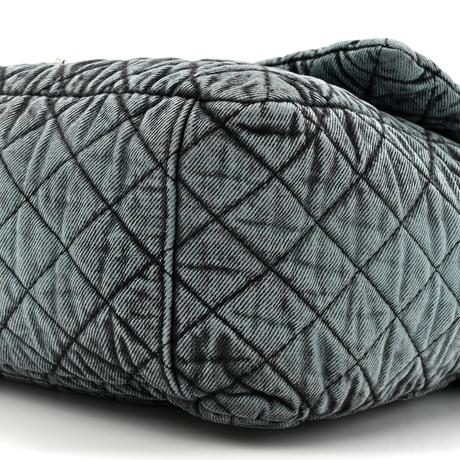 Chanel Denim Quilted Denimpression XXL Flap Blue Black 9 of 13