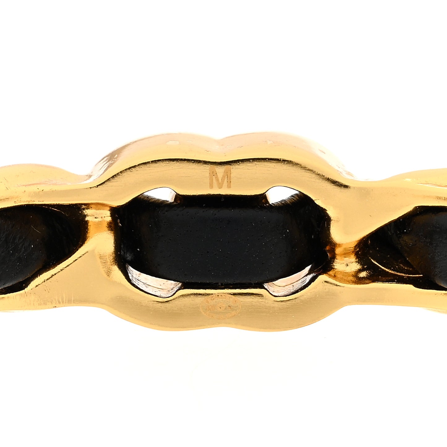 Lambskin Pearl CC Cuff Bracelet M Black Gold
