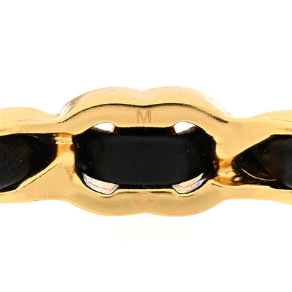 Chanel Lambskin Pearl CC Cuff Bracelet M Black Gold 3 of 3