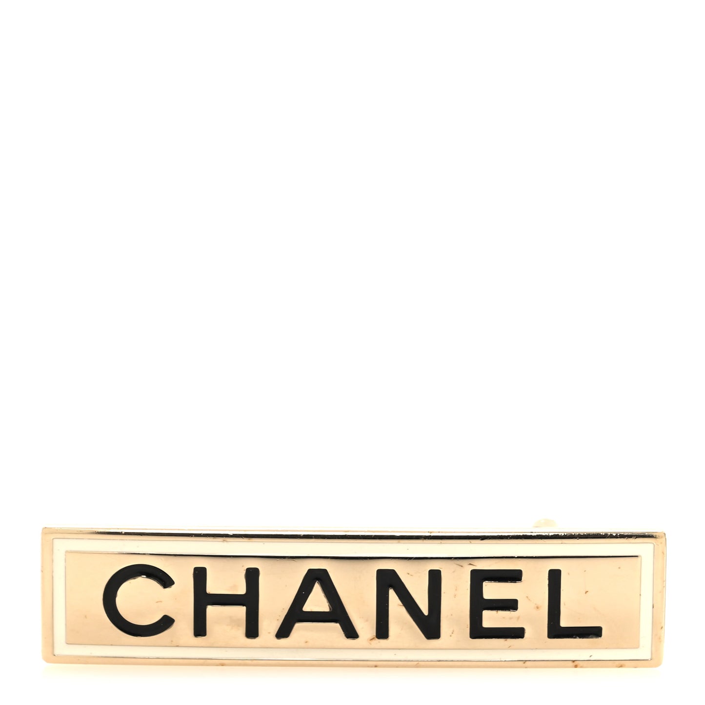 Metal Enamel Logo Brooch Gold