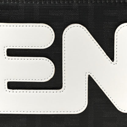 Fendi X FILA Glazed Fabric Vitello Century FF 1974 Mania Belt Bag Black White 8 of 10