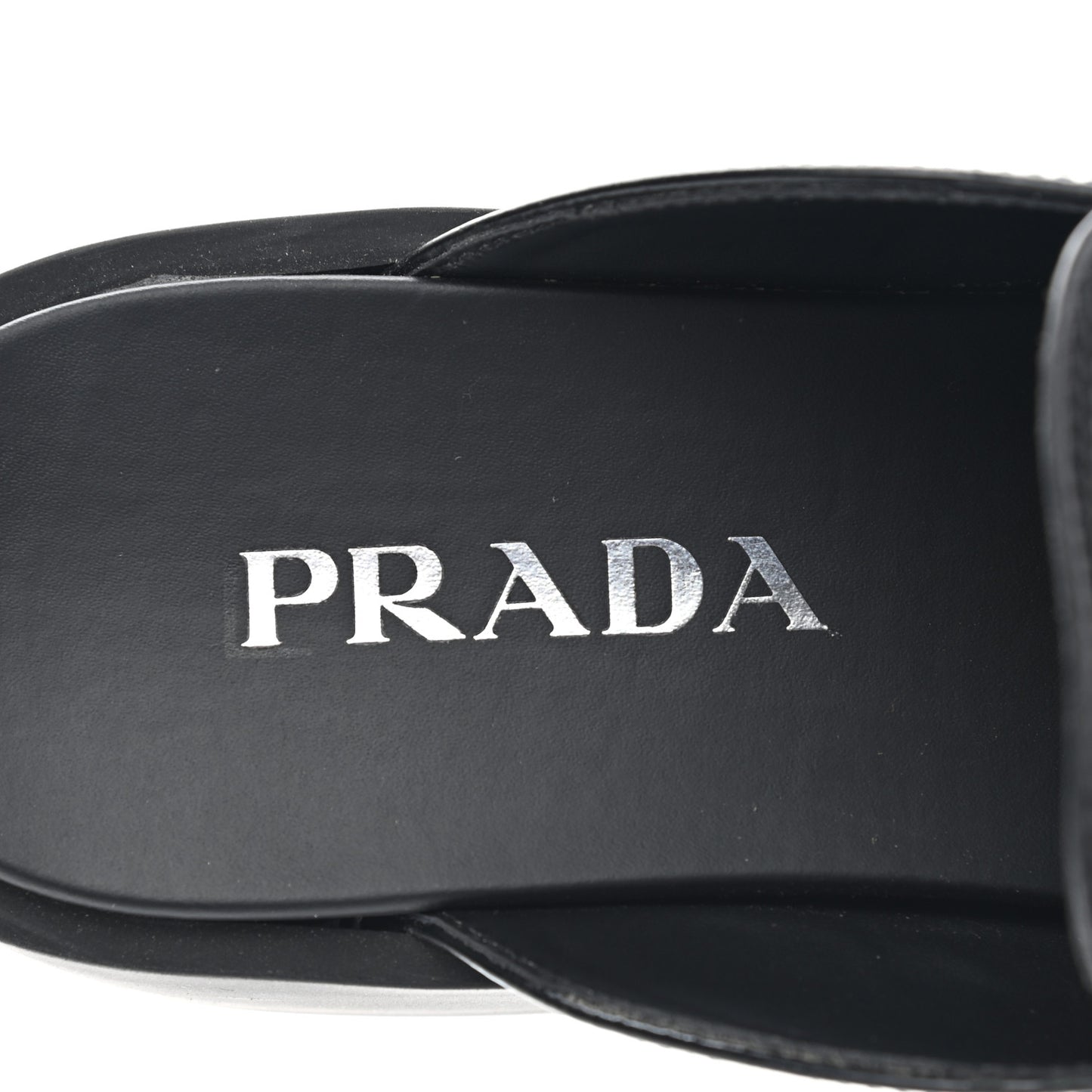 Spazzolato Metal Triangle Logo 40mm Loafer Mules 39 Black