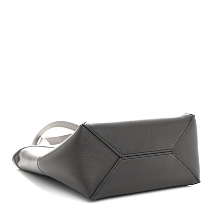 Loewe Shiny Calfskin Mini Puzzle Fold Tote Pearl Grey Dark Grey 4 of 10