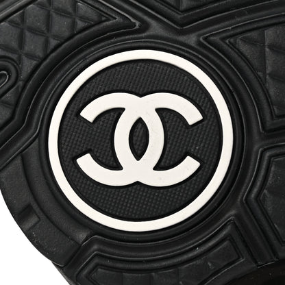 Chanel Fabric Calfskin Suede CC Sneakers 38 Black 6 of 9