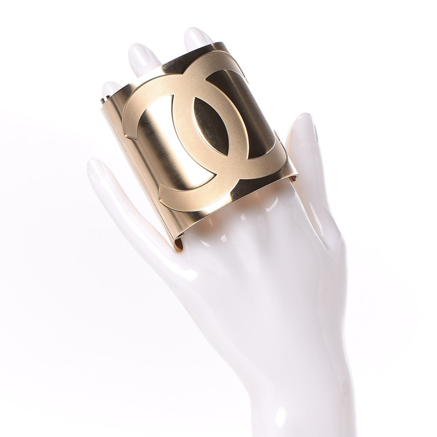 Metal Wide CC Mirror Cuff Gold