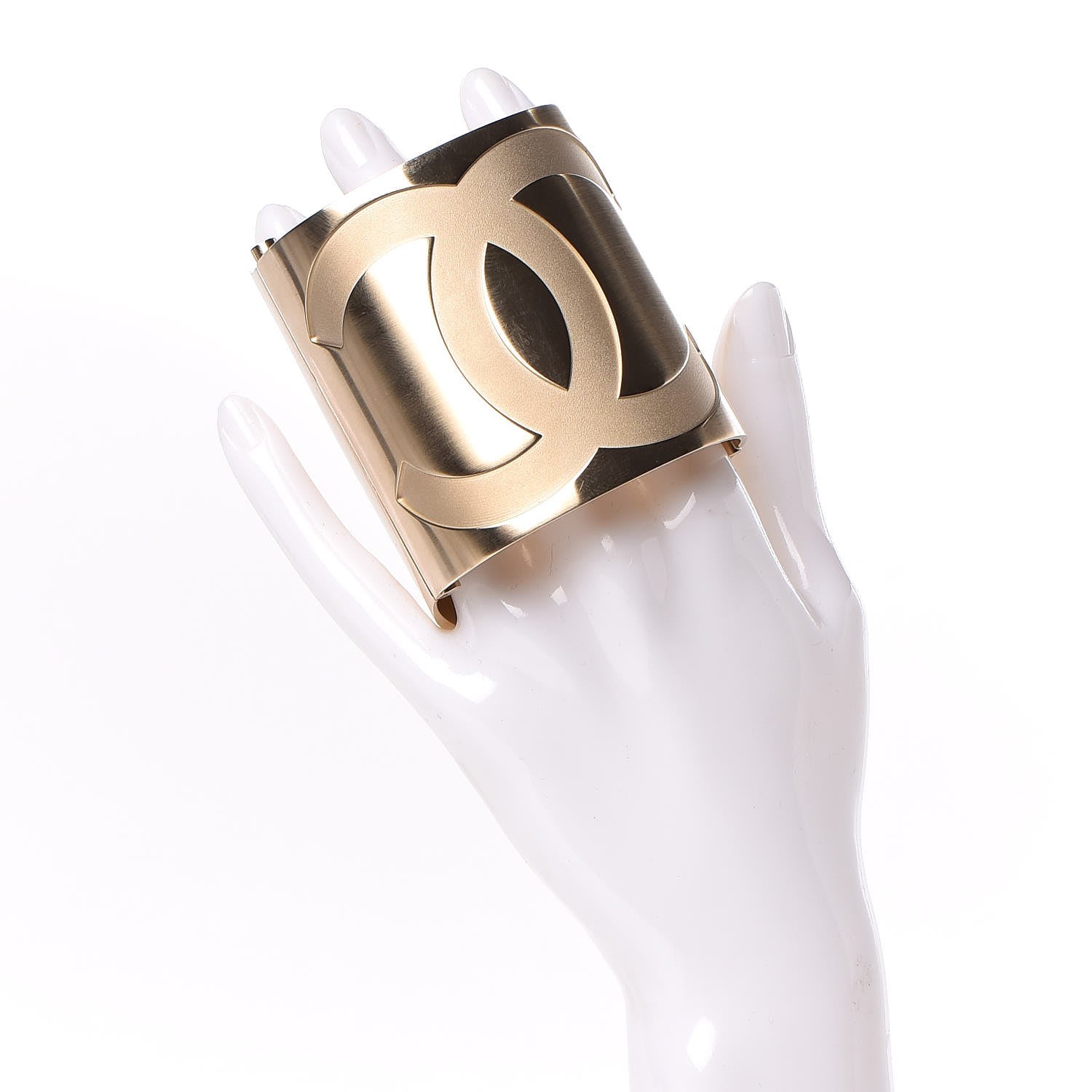 Chanel Metal Wide CC Mirror Cuff Gold 2 of 6