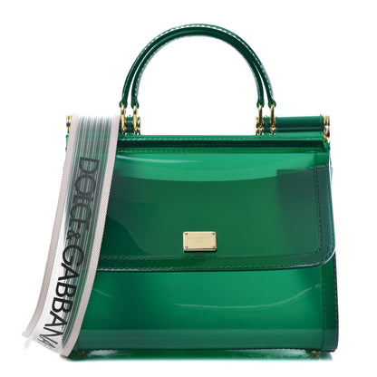 Dolce & Gabbana Rubber Semi Transparent Small Miss Sicily Satchel Verde 1 of 10