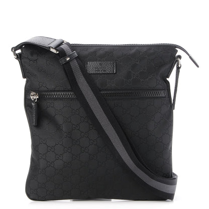 Gucci Nylon Monogram Small Flat Messenger Bag Black 1 of 7