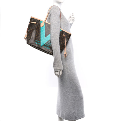 Louis Vuitton Monogram V Neverfull MM Turquoise 2 of 11