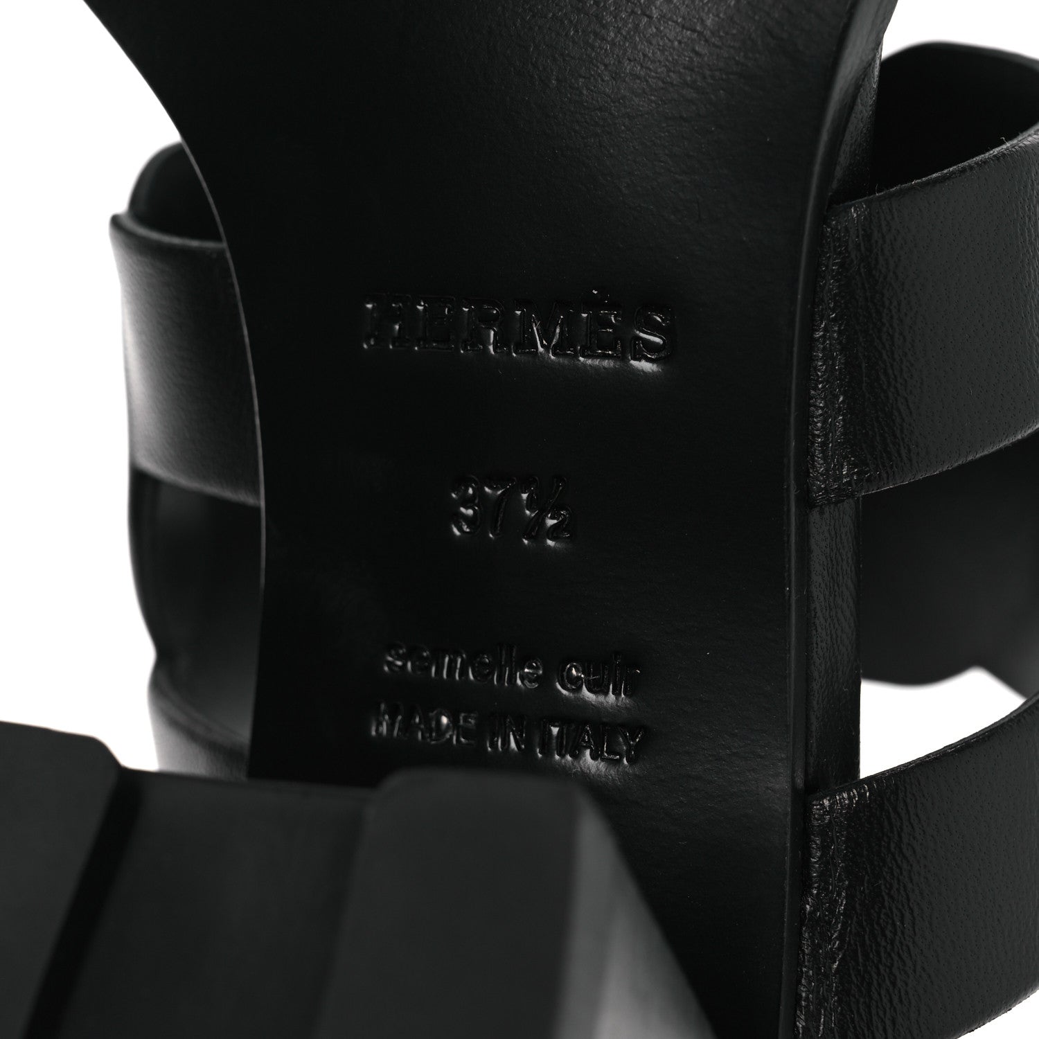 Hermes Nappa Gaby 60 Sandal 37.5 Black 8 of 11
