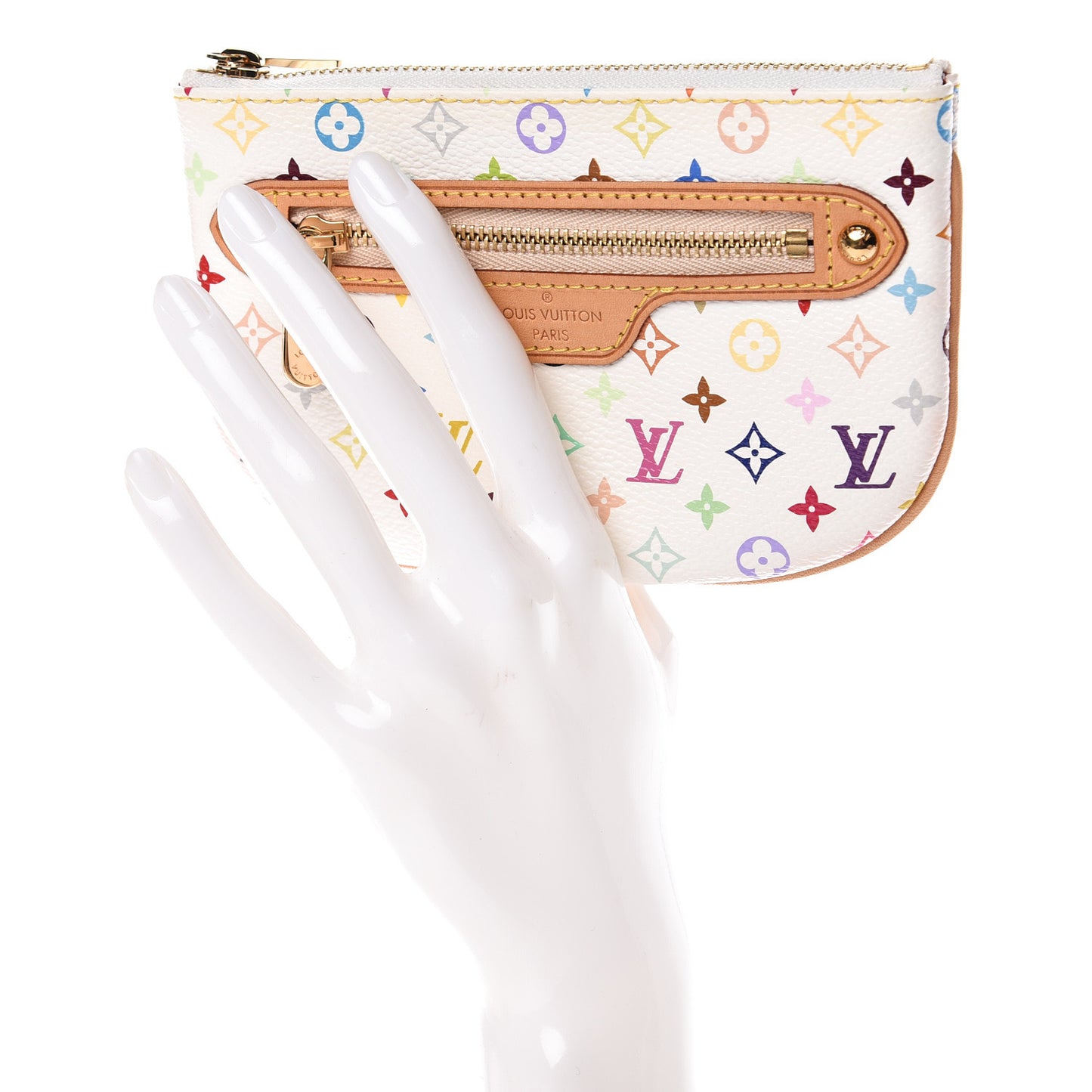 Monogram Multicolor Pochette Plate MM White