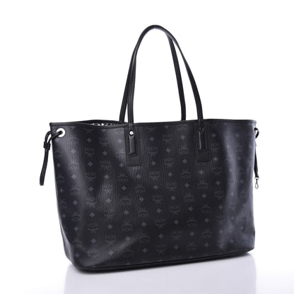 MCM Visetos Large Liz Reversible Shopper Tote Black 3 of 19