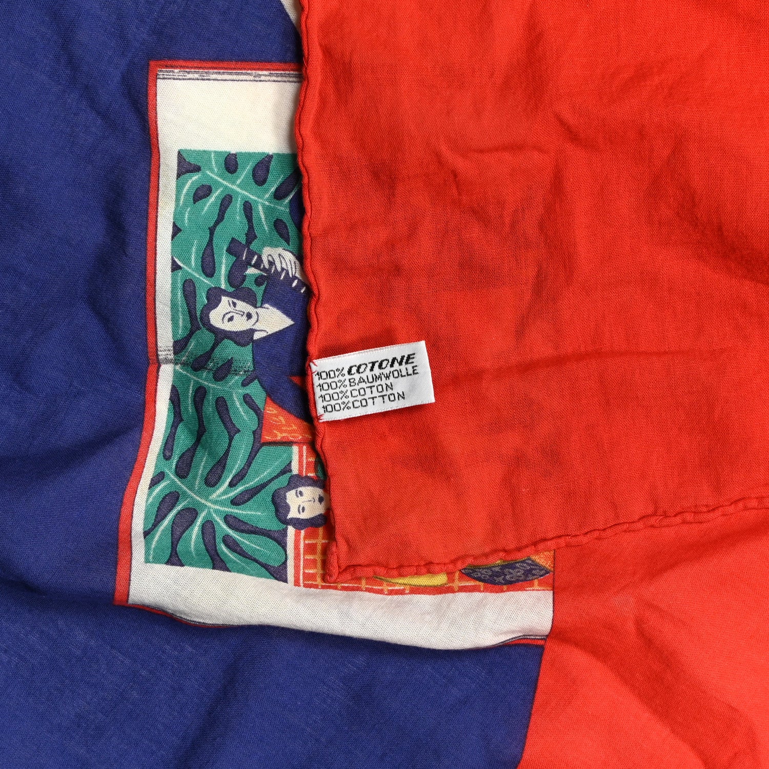 Chanel Cotton CC Scarf Red Multicolor 3 of 3