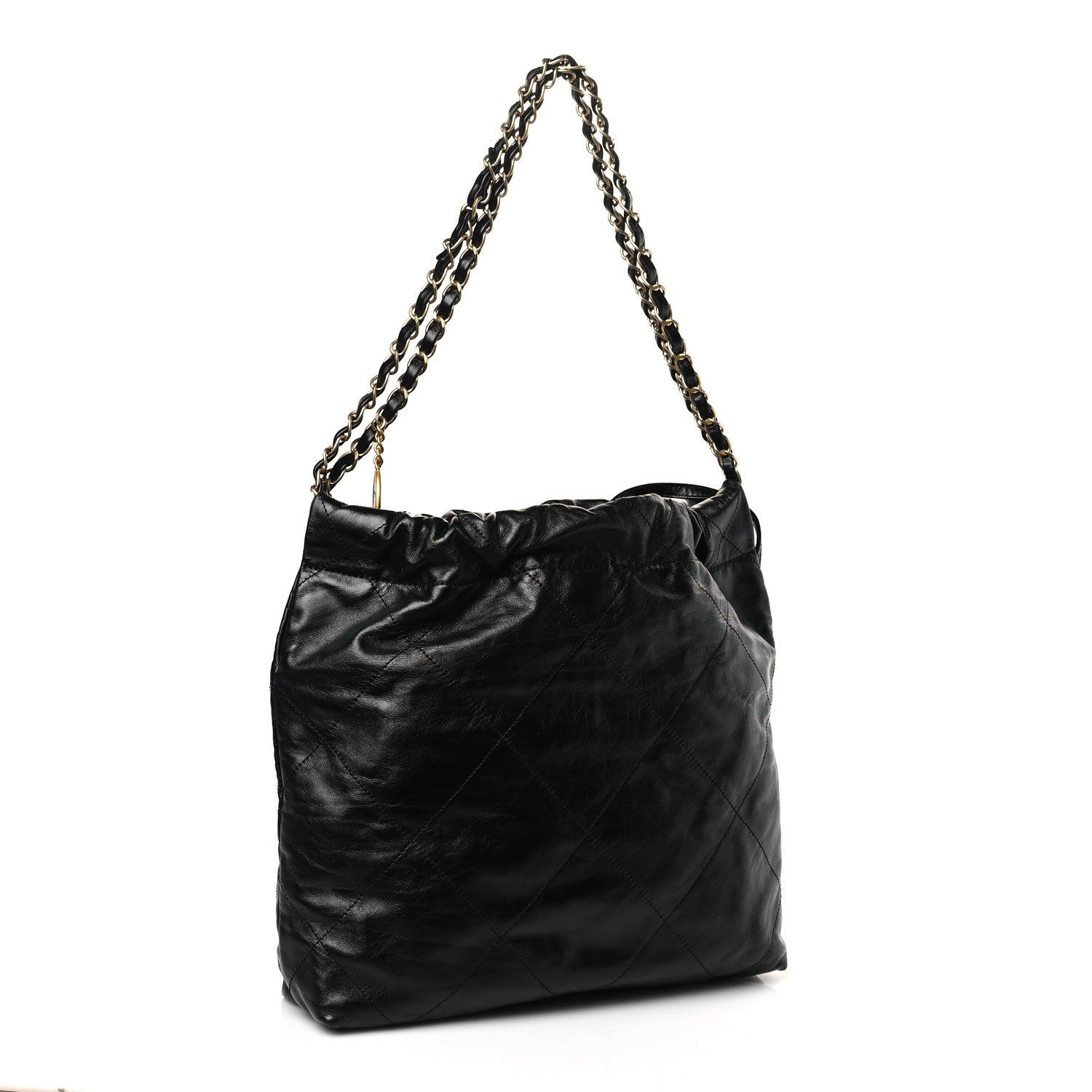 Chanel Shiny Calfskin Quilted Small Chanel 22 Black 4 of 10