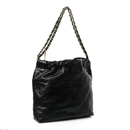 Chanel Shiny Calfskin Quilted Small Chanel 22 Black 4 of 10