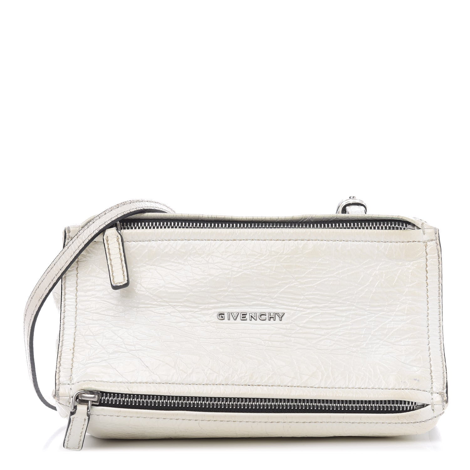 Givenchy Crinkled Patent Deerskin Mini Pandora White 1 of 17