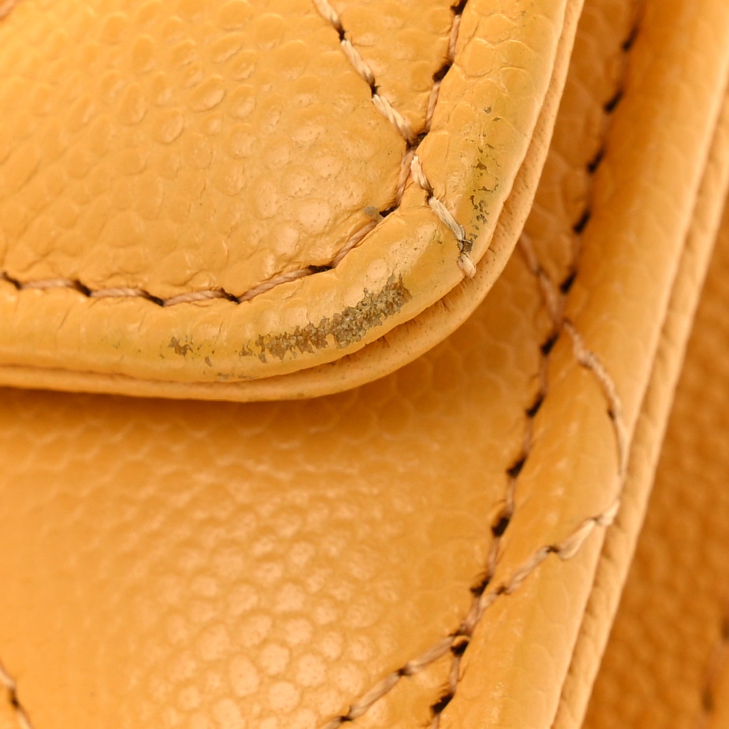 Caviar Quilted Wallet on Chain WOC Yellow