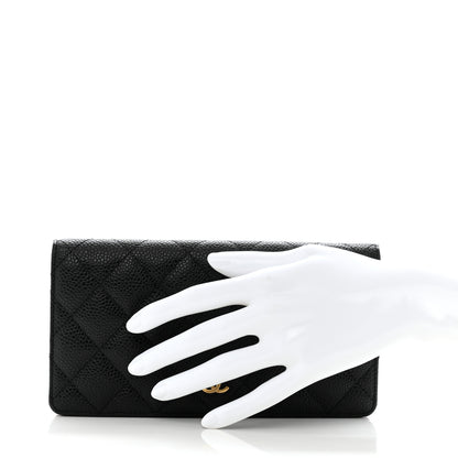 Chanel Caviar Quilted Yen Wallet Black 2 of 10
