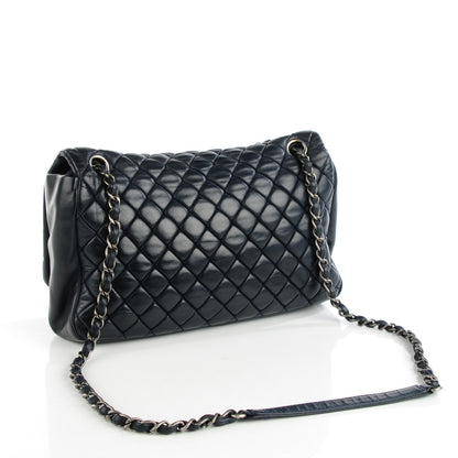 Chanel Iridescent Calfskin Quilted Large New Bubble Flap Navy 3 of 8