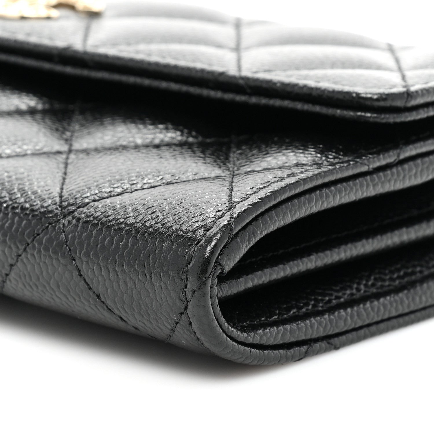 Chanel Caviar Quilted Multi Chain CC Large Gusset Flap Wallet Black 11 of 12
