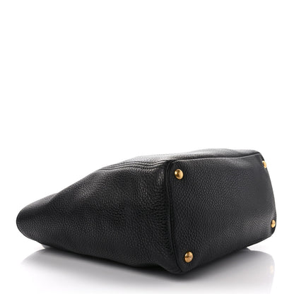 Prada Vitello Daino Side Pocket Tote Black 4 of 10