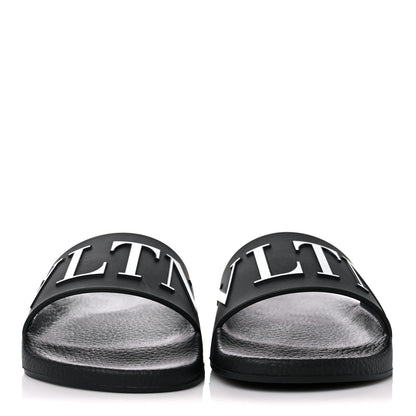 Valentino Garavani Rubber VLTN Pool Slide Sandals 38 Black 2 of 7