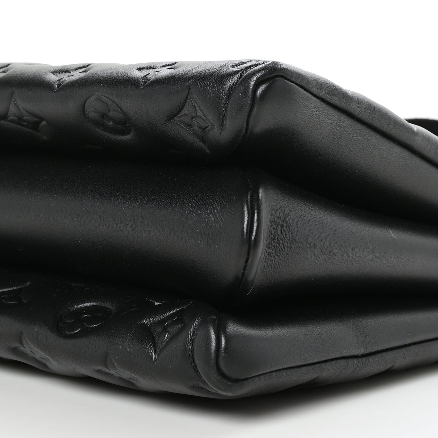 Lambskin Embossed Monogram Coussin MM Black